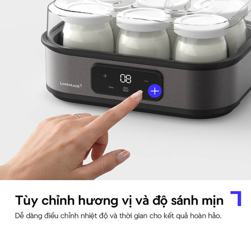 LocknLock Digital Yogurt Maker 220-240V, 50/60Hz, 20W, 1.08L - Gray - EJY213GRY, , large image number null